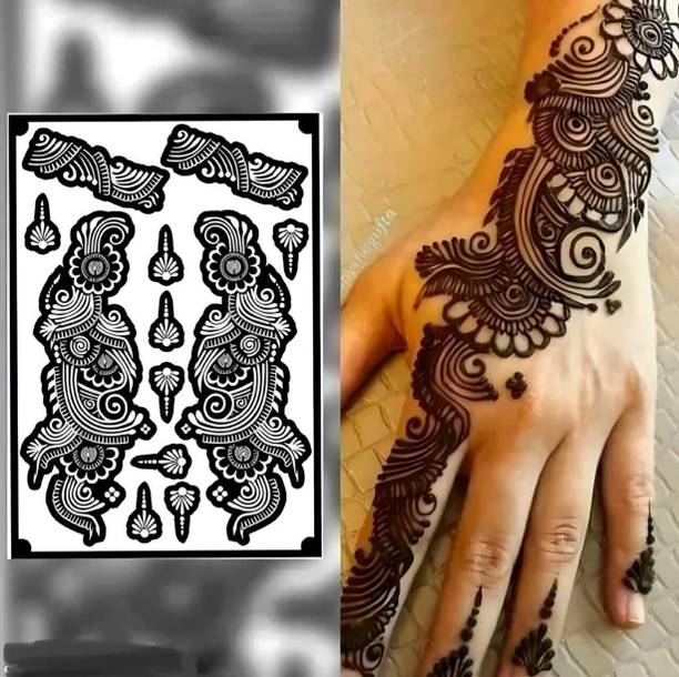 Rosh Fashion Henna Tattoo Mehandi Stencil For Female hands bridal