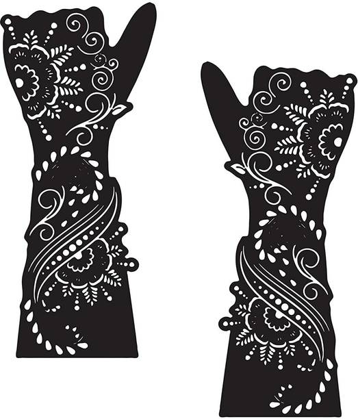 KICKWIX New-Henna Tattoo Stencil Women Girls Hand Finger Paint Temporary Tattoo