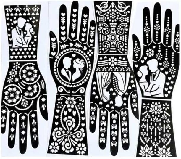 PYASI Floral Mehndi Stencil Set for Professional Henna Designs.