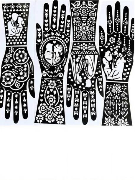 PYASI Floral Mehndi Stencil Set for Professional Henna Designs.