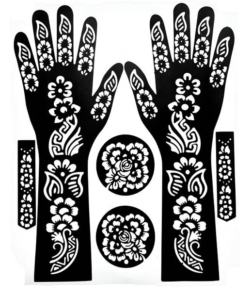SADIKSHA Mehandi Stencil For Women hands bridal, Mehendi Design Sticker Stencil