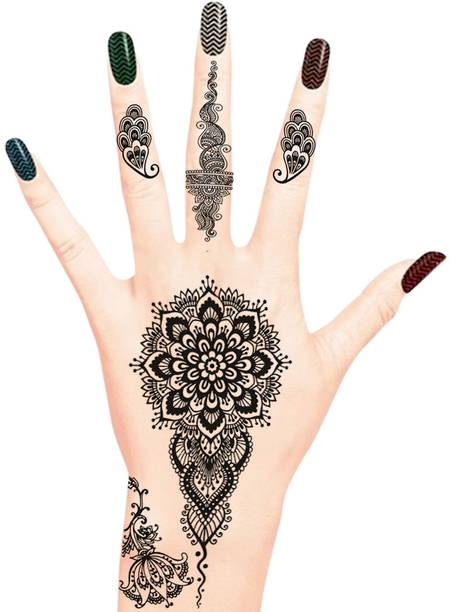 TATMODS Indian Mehendi Design Henna Temporary Waterproof Body Tattoo For Women Girls