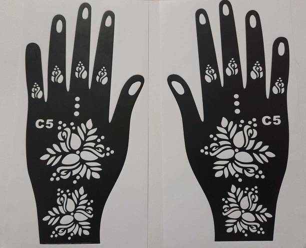 SANI Black stencils for henna application ( Set of 2 pairs)