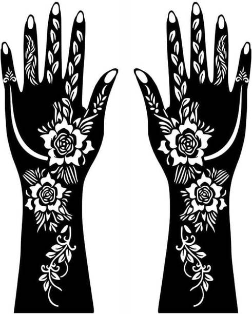 PYASI Floral Mehndi Stencil Set for Professional Henna Designs