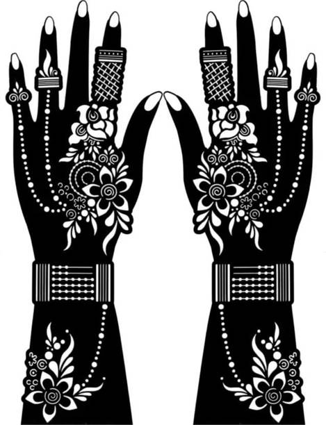 SADIKSHA Mehandi Stencil For Female hands bridal, Mehendi Design Sticker Stencil