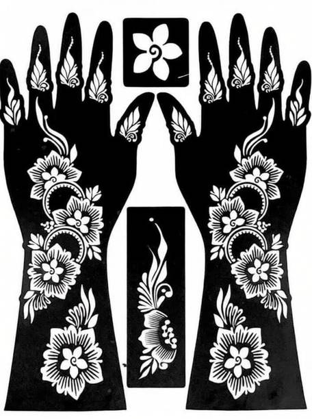 PYASI Floral Mehndi Stencil Set for Professional Henna Designs