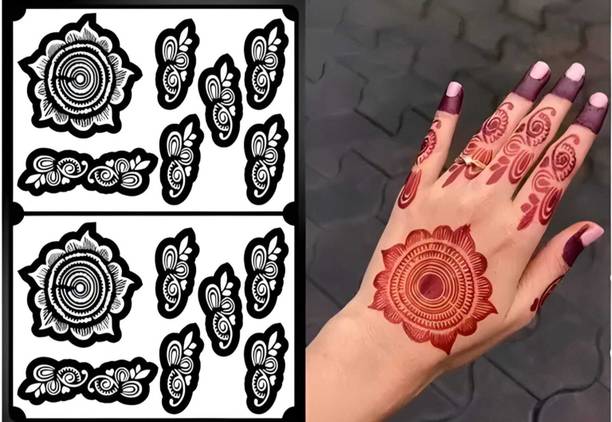 Arkya Henna Tattoo Mehandi Stencil For Female hands bridal, Mehendi Premium Sheet