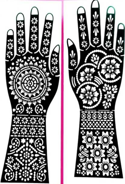 PYASI Floral Mehndi Stencil Set for Professional Henna Designs.