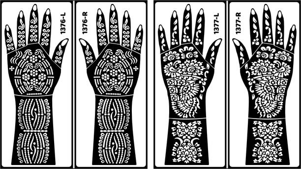 Vanvati Full Hand Combo Mehndi Stencil Stickers for Memorable Occasions
