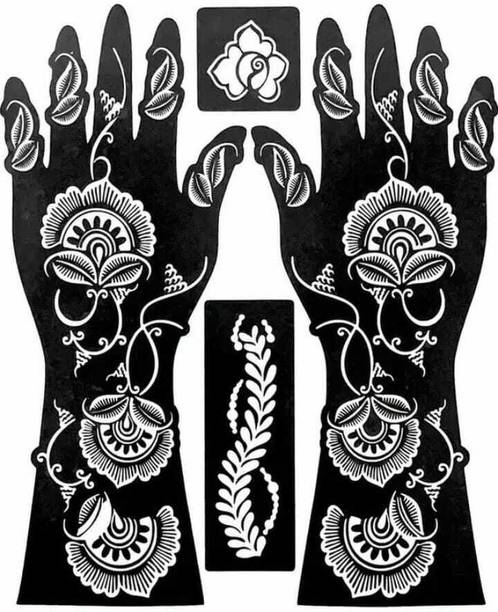 PYASI Floral Mehndi Stencil Set for Professional Henna Designs