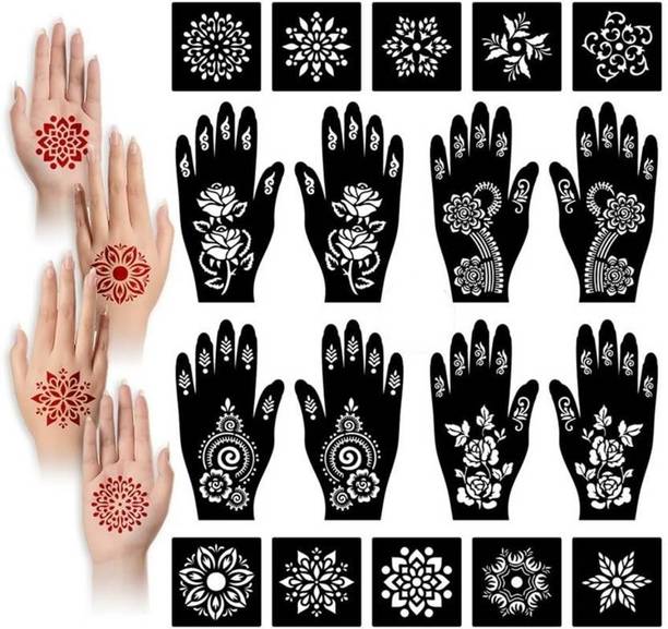 SADIKSHA Mehandi Stencil For Women hands bridal, Mehendi Design Sticker Stencil