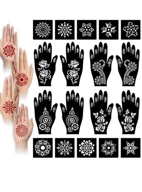 SADIKSHA Mehandi Stencil For Women hands bridal, Mehendi Design Sticker Stencil