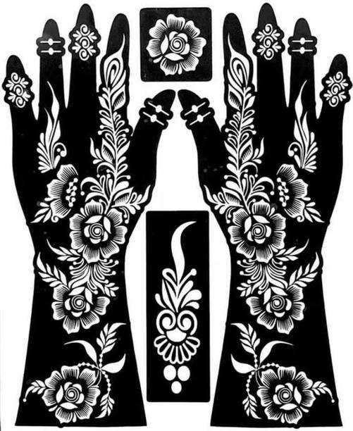PYASI Classic Floral Mehndi Stencil Set for Easy Application