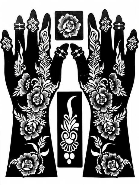 PYASI Classic Floral Mehndi Stencil Set for Easy Application