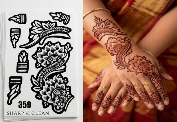 A1ChoiceStore Henna mehndi stencils floral designs for women, girls 1