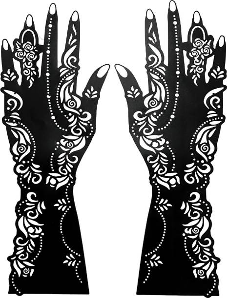 SADIKSHA Mehandi Stencil For Women hands bridal, Mehendi Design Sticker Stencil