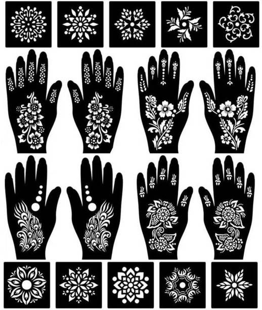 SADIKSHA Mehandi Stencil For Women hands bridal, Mehendi Design Sticker Stencil