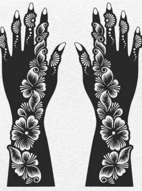 PYASI Floral Mehndi Stencil Set for Professional Henna Designs
