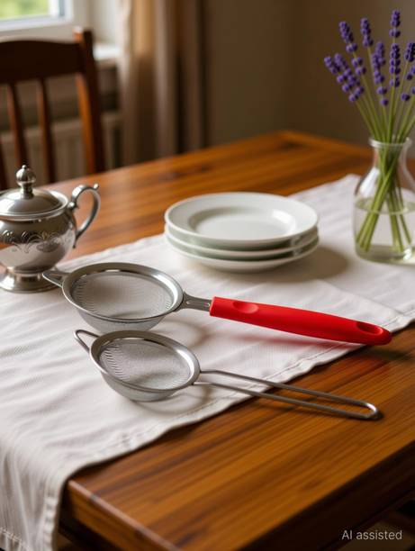 winger RED Strainer for Kitchen, Chhalni Food Strainers, Small Strainer,Tea Strainer Tea Strainer