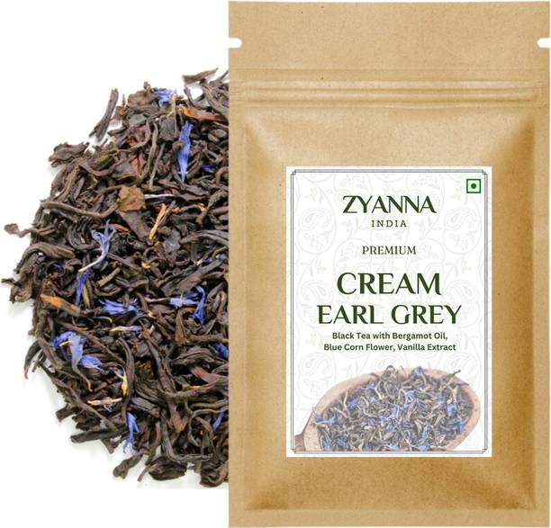 ZYANNA Cream Earl Grey Tea - Premium Black Tea with Oil & Vanilla Essence Bergamot Orange, Vanilla Black Tea Pouch