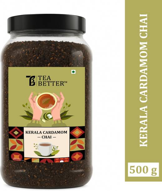 Tea Better Kerala Cardamom Chai 500g | Premium Elaichi Tea | Strong & Aromatic Blend Tea Plastic Bottle
