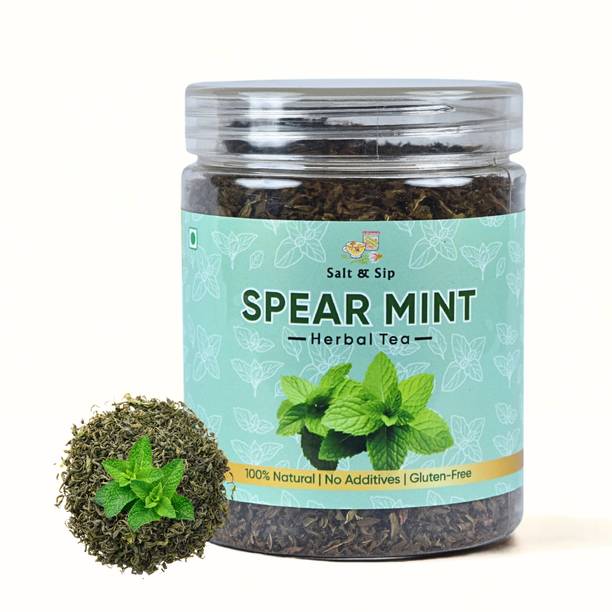 Salt & Sip Spearmint Leaves Tea, PCOS, PCOD Relief, Weight Loss & Balance Hormone | Herbal Tea Plastic Bottle