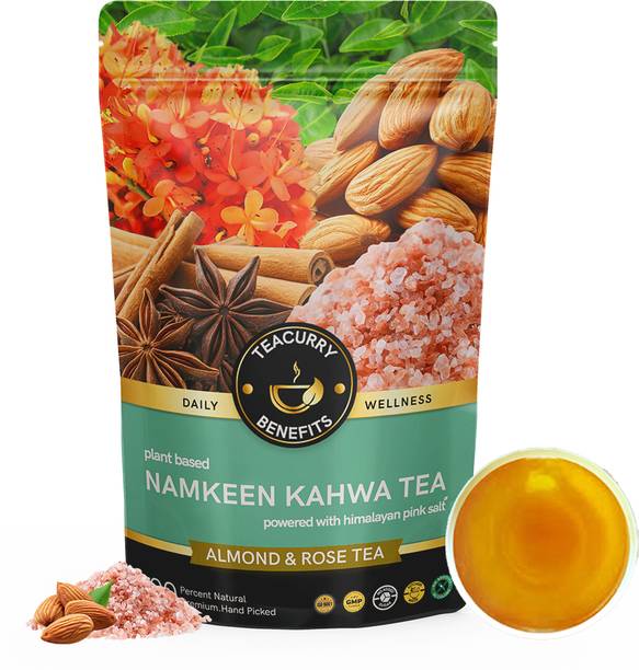 TEACURRY Namkeen Kahwa with Himalayan Pink Salt Tea (200 Gram) - Boost Immunity Assorted Herbal Tea Pouch