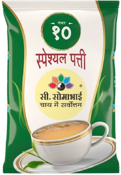 C. SOMABHAI (Quality Tea) No. 10 CTC Leaf Tea - 250 gm, Assam Leaf, Premium Black Tea powder, Chai Patti Black Tea Pouch