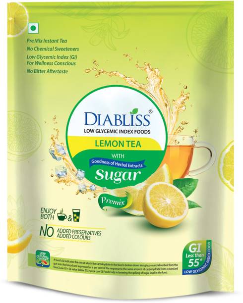 DiaBliss Low GI Lemon Tea Premix – No Artificial Flavor Globally Trusted 17 Herb Blend Lemon Herbal Tea Pouch