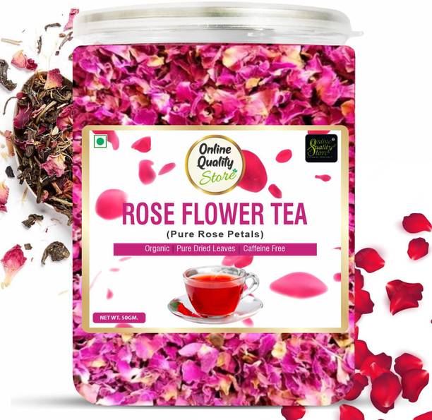 Online Quality Store Organic Rose Flower Tea | Pure Rose Petals |Rose Tea Herbal Tea Plastic Bottle