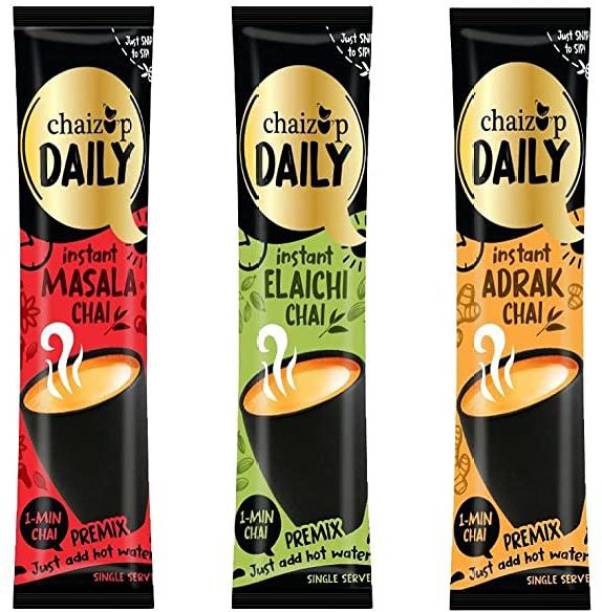 chaizup Daily Elaichi, Adrak, Masala Combo pack of 3 | 90 Sachet Combo Pack | Tea Pouch