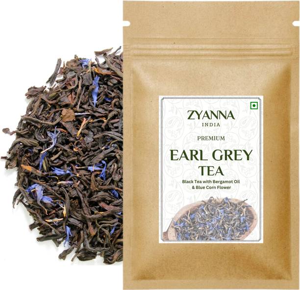 ZYANNA Earl Grey Tea - Premium Black Tea with Bergamot Oil & Blue Corn Flower Black Tea Pouch