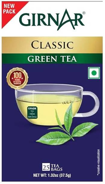 Girnar GREEN TEA CLASSIC -25 TEA BAGS ( PACK OF 2 ) Green Tea Bags Box