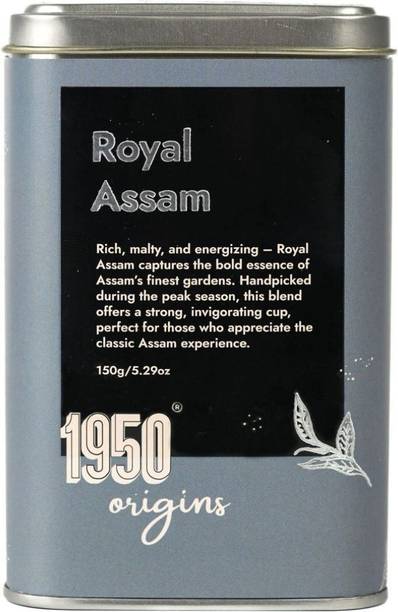 1950 Origins Royal Assam Premium Leaf Tea 100% Natural CTC Tea 150g Strong Kadak Chai-O1 Unflavoured Black Tea Tin