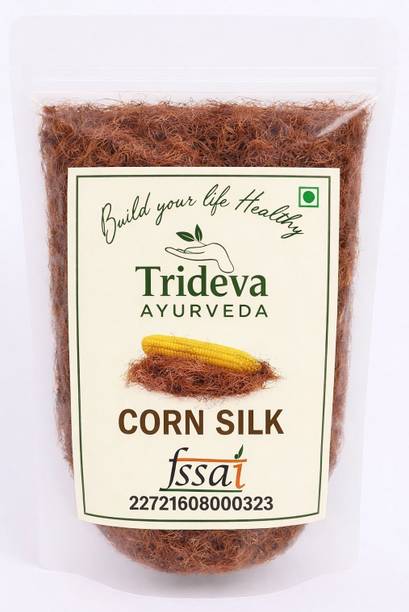 TRIDEVA AYURVEDA Corn Silk Hair | Maize Hair | Makai Hair for Natural Health Care Saffron Yellow Tea Bags Pouch