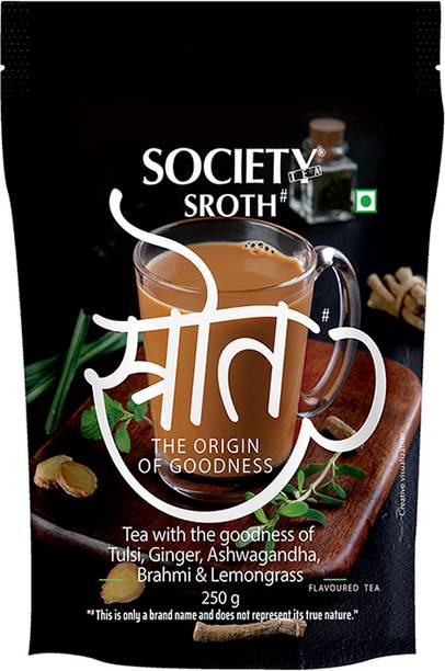 Society Sroth Tulsi, Ginger, Brahmi, Lemon Grass, Ginseng Herbal Tea Pouch