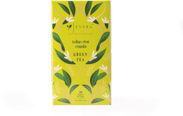 Evara - Crafting Healthy life Green Tea | Rich in Antioxidants | Boosts Metabolism | Supports Weight Loss Herbs Green Tea Bags Box