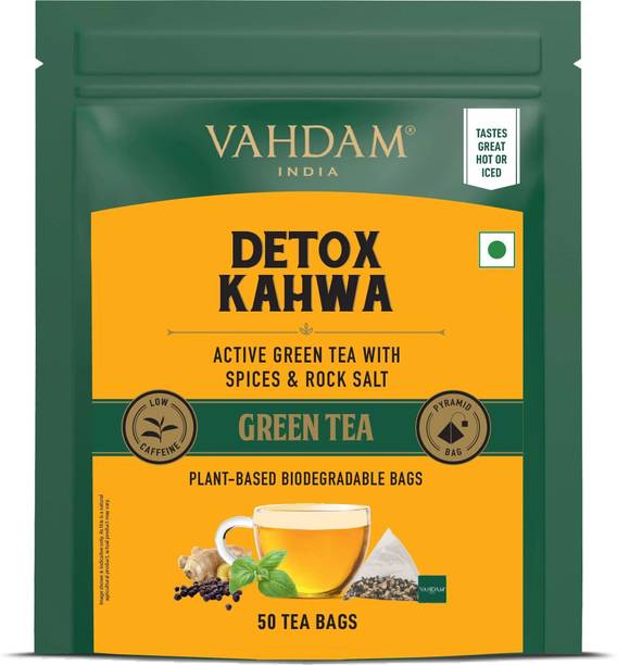 Vahdam Detox Kahwa Green Tea Bags Pouch