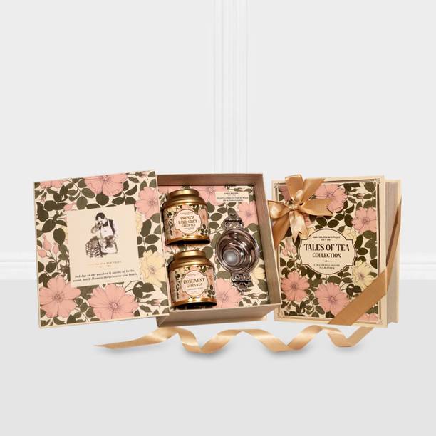 SANCHA Tales of Tea Collection|100g Loose Leaf Festive Tea Gift Box|Diwali Gift Hamper| Assorted Green Tea Festive Gift Box