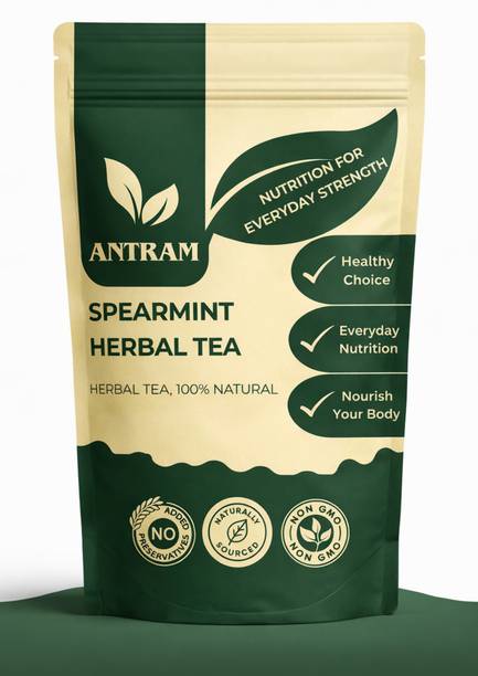 Antram 50g Spearmint Leaves-Tea, Pcos Relief & Weight Loss, Caffeine Free, Herbal Tea Green Apple Herbal Tea Pouch
