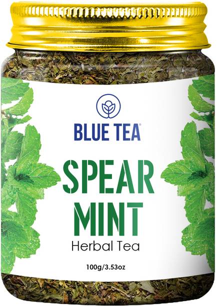 BLUE TEA Spearmint Leaves-Tea, Supports Hormone, Pcos Relief & Weight Loss, Caffeine Free Herbs Herbal Tea Plastic Bottle