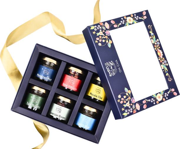 Oh Cha Assorted Tea gift box of 6tea Glass Gift Box