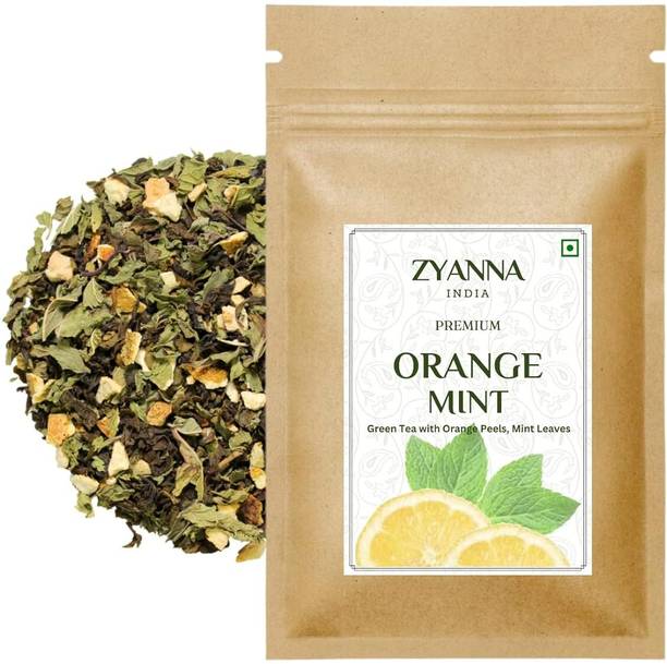 ZYANNA Orange Mint Tea-Green Tea with Orange Peels & Mint Leaves Orange, Mint Green Tea Pouch