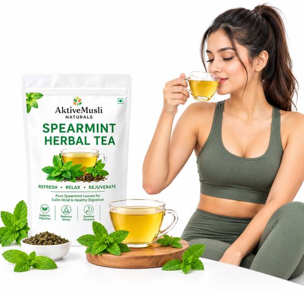 Aktivemusli Spearmint Leaves for PCOS Help Acne and Facial Hair Herbal Tea Tulsi Herbal Tea Pouch