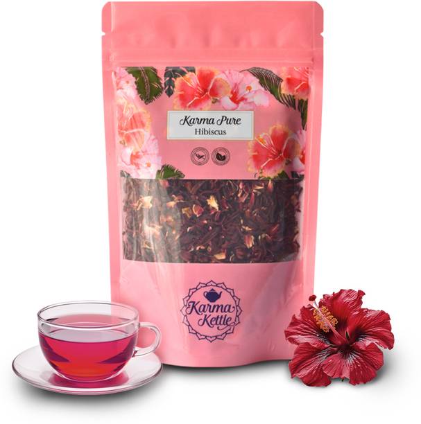 Karma Kettle Hibiscus Flowers 75g – 100% Natural, Caffeine-Free Hibiscus Herbal Tea Pouch