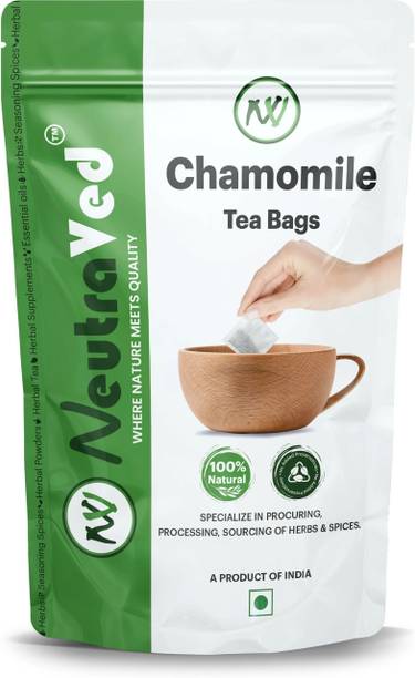 NeutraVed Chamomile Flowers Tea For Stress Relief Chamomile Herbal Tea Bags Pouch