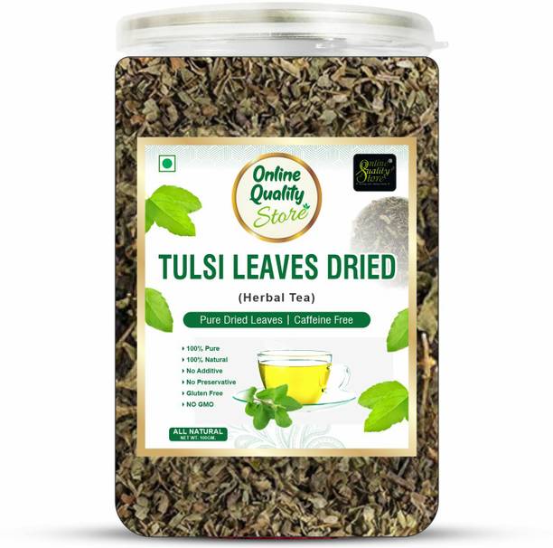 Online Quality Store Tulsi Tea -100g | Tulsi Dried Leaves Herbal Green Tea| Tulsi Tea | Herbal Tea Plastic Bottle