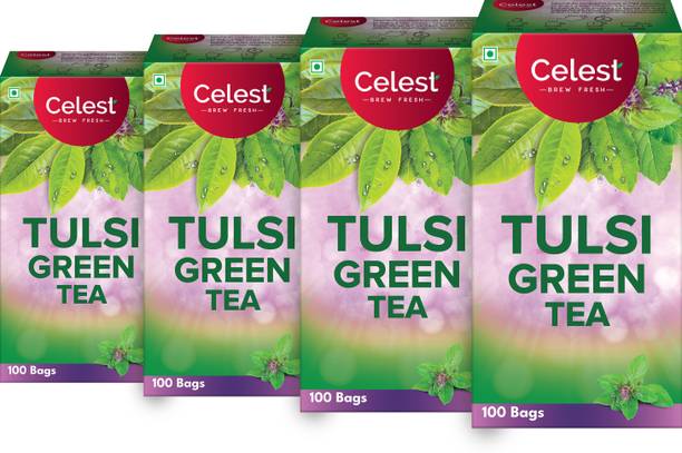 Celest Tulsi Green, 400 Tea Bags | Green Tea - Tulsi | Green Tea | Tulsi Green Tea Bags Box