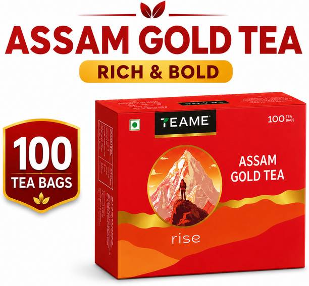 TE-A-ME Assam Gold Tea, 100 Tea Bags | Black Tea | Assam Tea Bags | Black Tea Bags Box