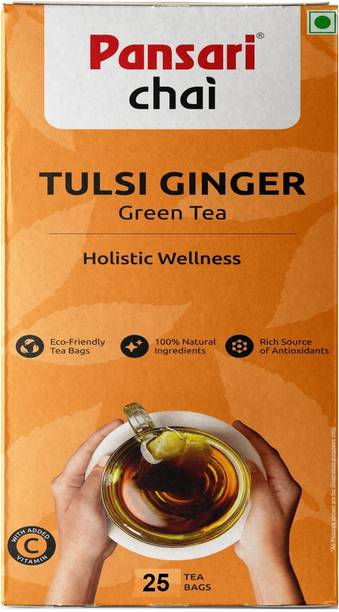 Pansari Tulsi Ginger Green Tea Tulsi Green Tea Bags Box